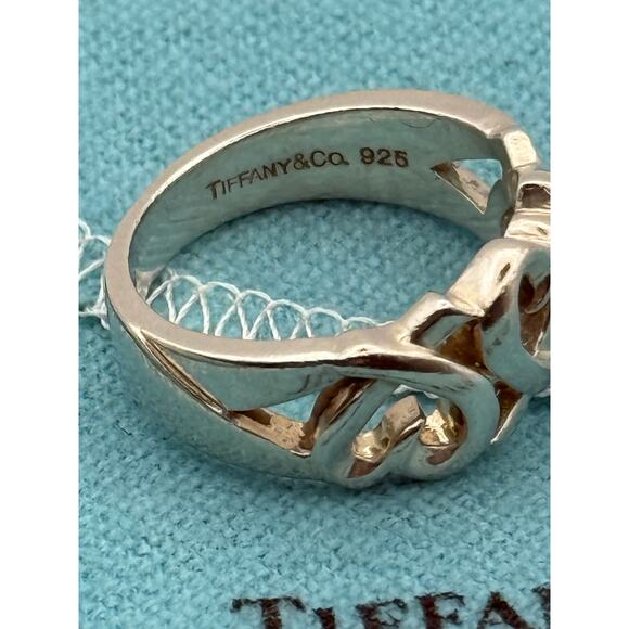 Tiffany & Co. Triple Loving Heart Ring with Box and Storage Pouch SZ 5.5 - Picture 10 of 11